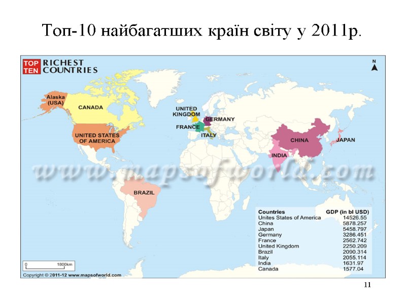 Топ-10 найбагатших країн світу у 2011р. 11